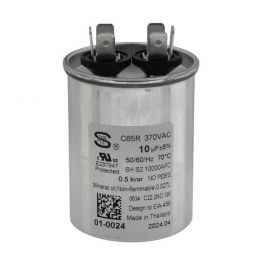 Nordyne 01-0024 Round Capacitor 10 MFD 370V