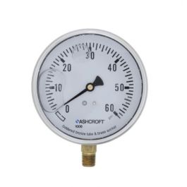 Ashcroft 1001008AL02L-0/60 4" Liquid Filled Pressure Gauge 0-60 PSI 1/4" NPT Lower Mount