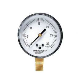 Ashcroft 251490A02L-0/30WC 2.5" Air/Gas Gauge 0-30" WC 1/4" NPT Lower Mount