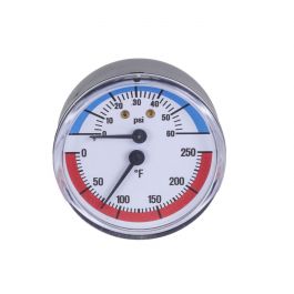 HTP 7250P-211 Temperature & Pressure Gauge 60 PSI
