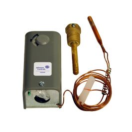 Johnson Controls A19ABC-12C SPDT Remote Bulb Temperature Control 8' Capillary 6°F–24°F Adjustable Differential 100°F–240°F