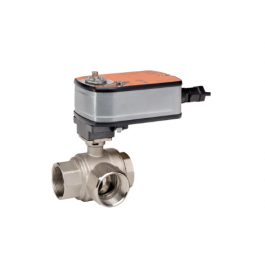 Belimo B318+LF24-SR 3/4" 3-Way Characterized Control Valve Proportional Actuator SS 7.4Cv 24V