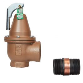 Watts F383942 1-1/2" Iron Boiler Pressure Relief Valve 75 PSI 740 Series