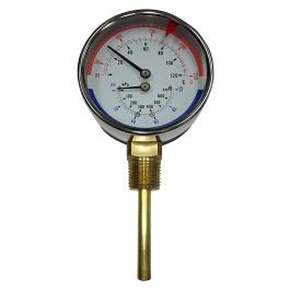 Trerice PTC14403 3" Tridicator 30°F-240°F 0-100 PSI